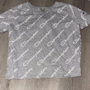 Champion women’s Gray Allover Logo T-Shirt